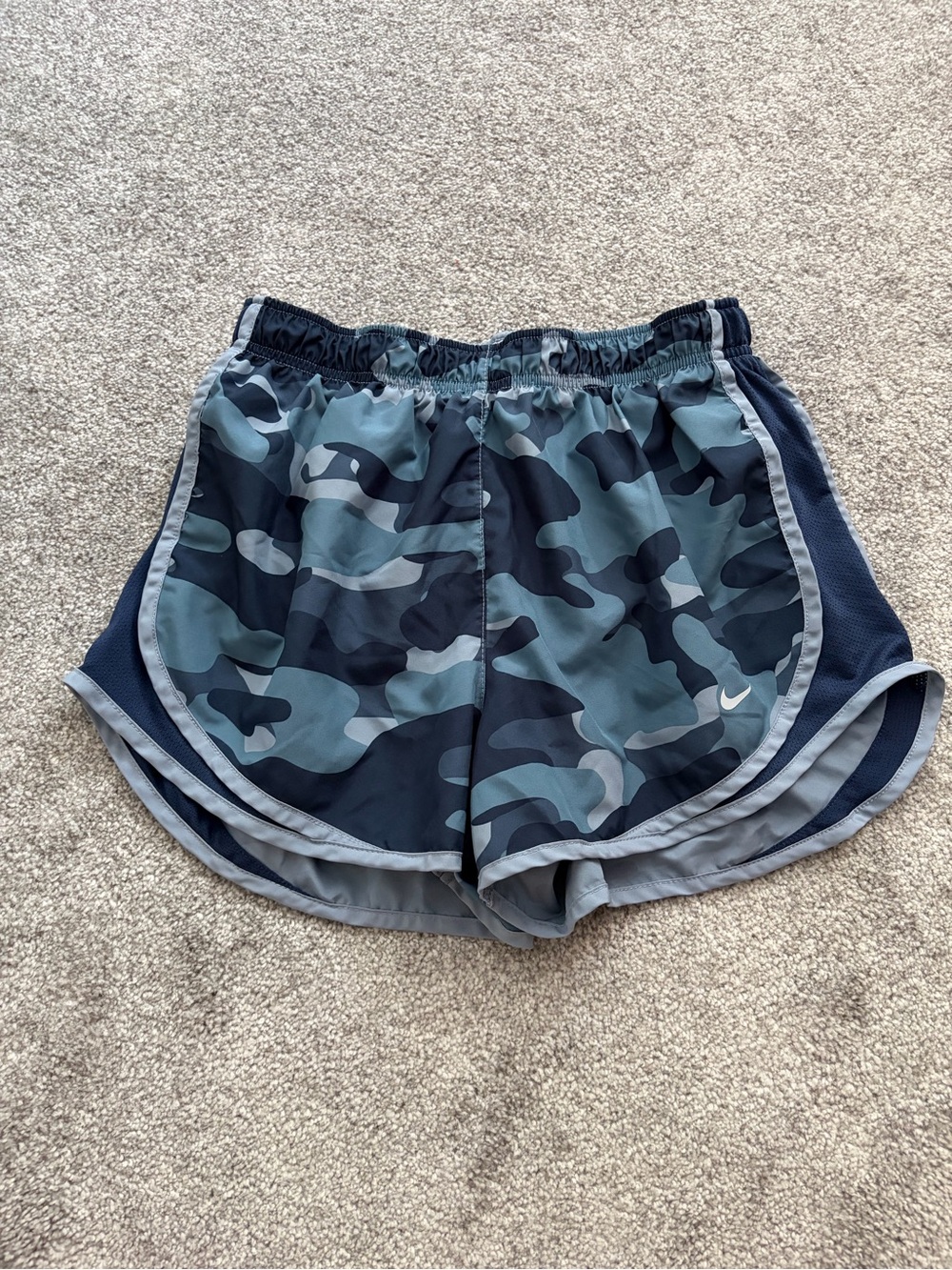 Nike Women’s Blue Gray Camo Athletic Shorts